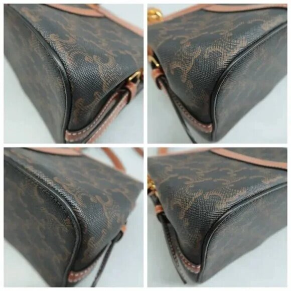 100% Authentic CELINE Cabas Brown Canvas Shoulder Bag 1440-081324 - Picture 6 of 12